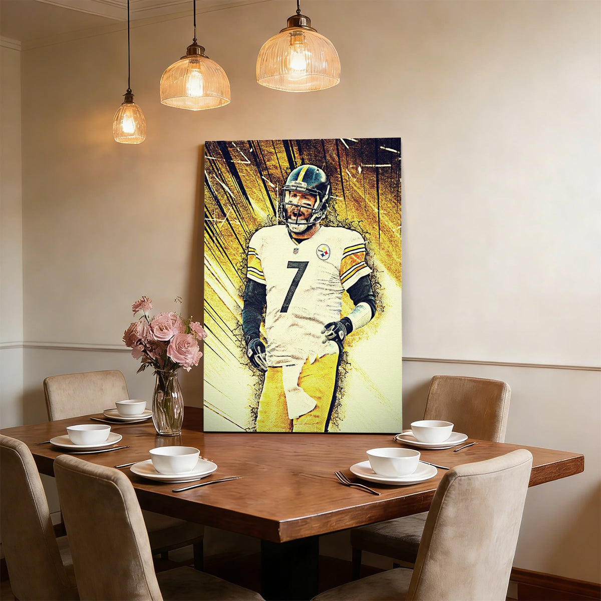 Ben Roethlisberger Celebrity Sports Art Poster School Dining Room Decoration 5 Canvas Wall Art Poster Decor Gift