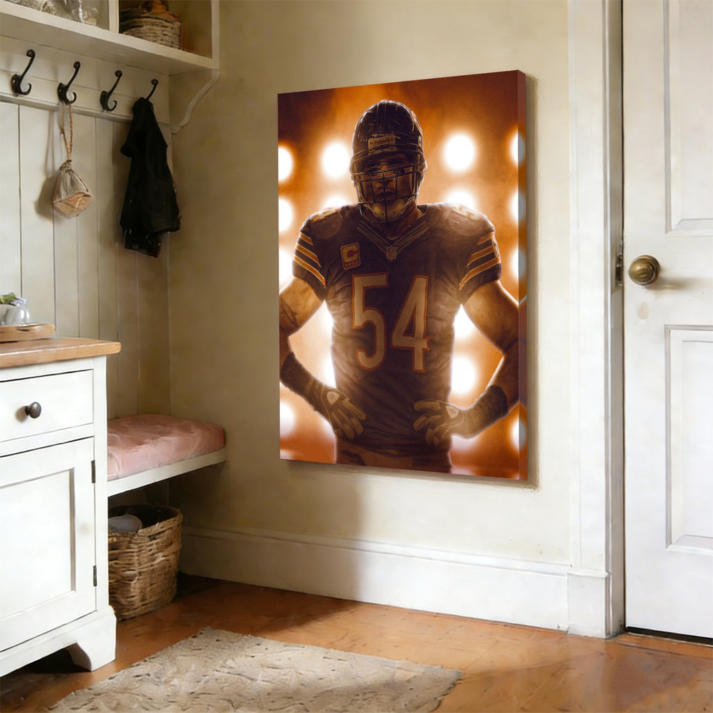 Brian Urlacher Art Sports Decorative Poster School Dormitory 5 Canvas Wall Art Poster Decor Gift