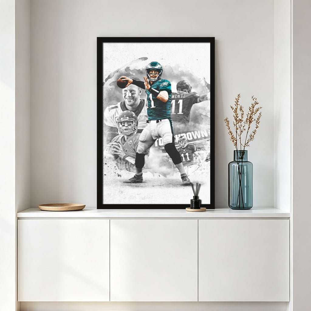 Carson Wentz Art Sports Decorative Poster School Dormitory 1 Canvas Wall Art Poster Decor Gift
