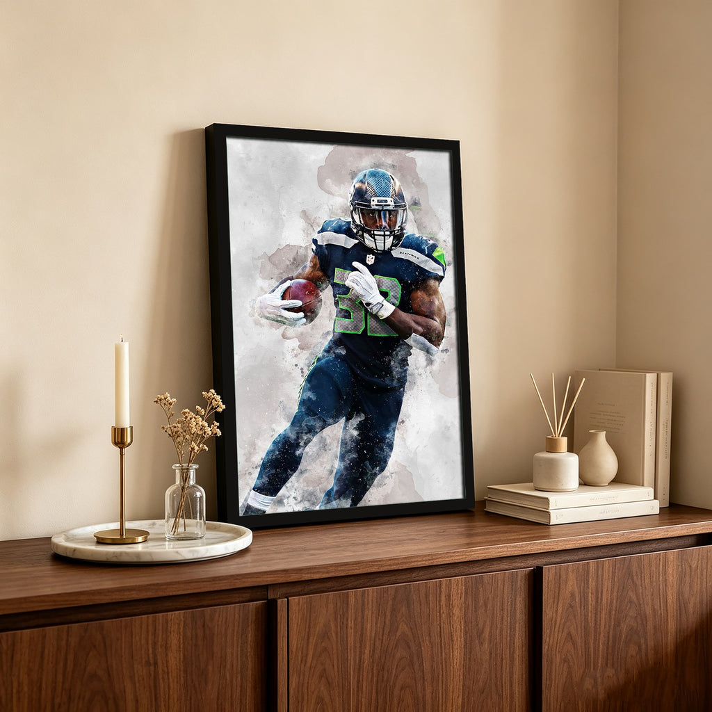 Chris Carson Celebrity Sports Art Poster School Dining Room Decoration 6 Canvas Wall Art Poster Decor Gift