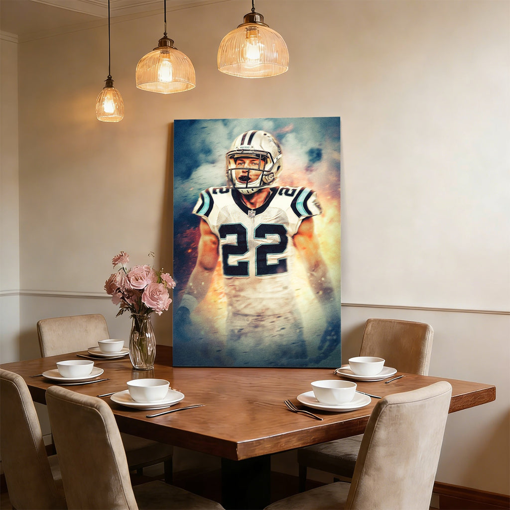 Christian McCaffrey Art Sports Decorative Poster School Dormitory 2 Canvas Wall Art Poster Decor Gift