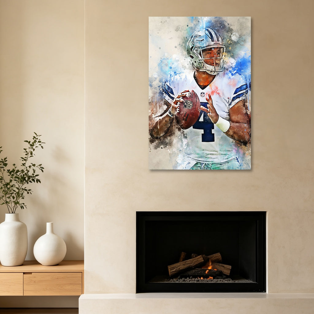 Dak Prescott Celebrity Sports Art Poster School Dining Room Decoration 5 Canvas Wall Art Poster Decor Gift