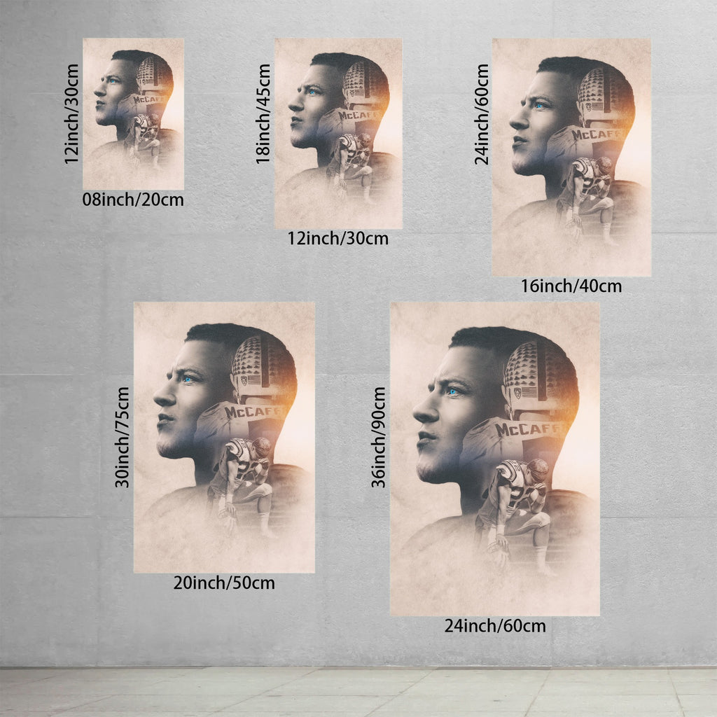 Christian McCaffrey Art Sports Decorative Poster School Dormitory 6 Canvas Wall Art Poster Decor Gift