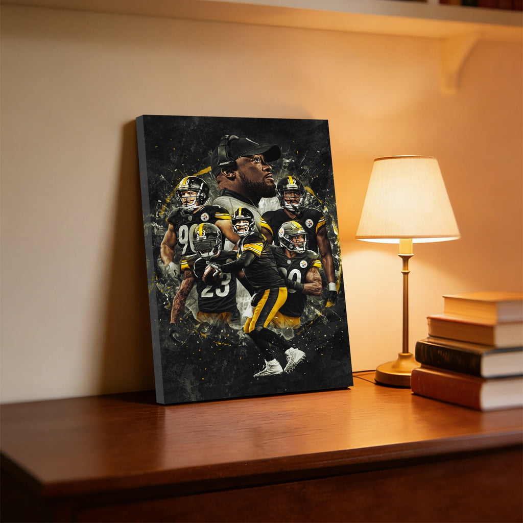 Ben Roethlisberger JuJu Smith Schuster TJ Watt Art Sports Decorative Poster School Dormitory 3 Canvas Wall Art Poster Decor Gift