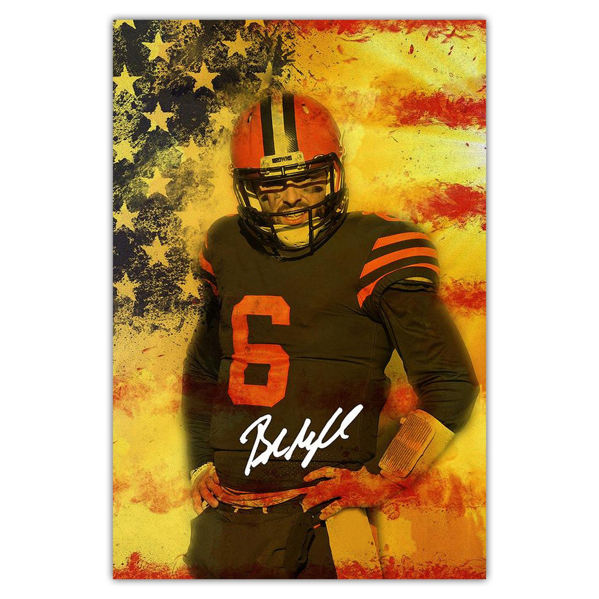 Baker Mayfield Sports Celebrity Art Deco Poster 4 Canvas Wall Art Poster Decor Gift