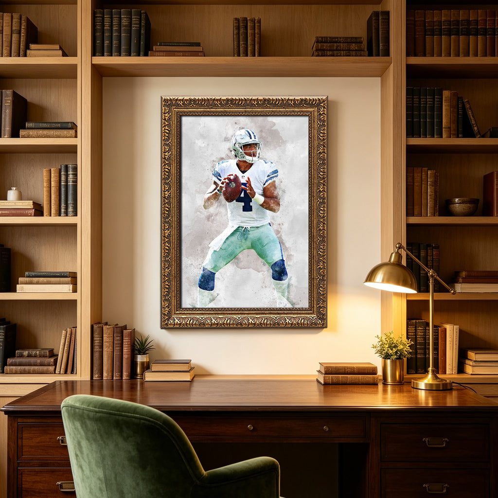 Dak Prescott Celebrity Sports Art Poster School Dining Room Decoration 4 Canvas Wall Art Poster Decor Gift