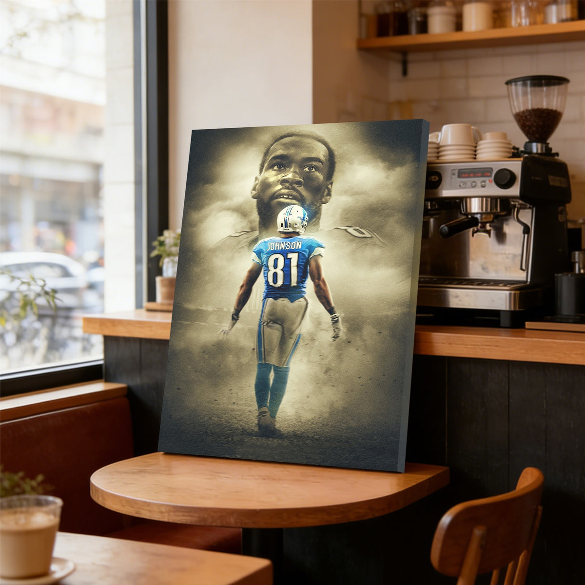 Calvin Johnson Art Sports Decorative Poster School Dormitory 2 Canvas Wall Art Poster Decor Gift