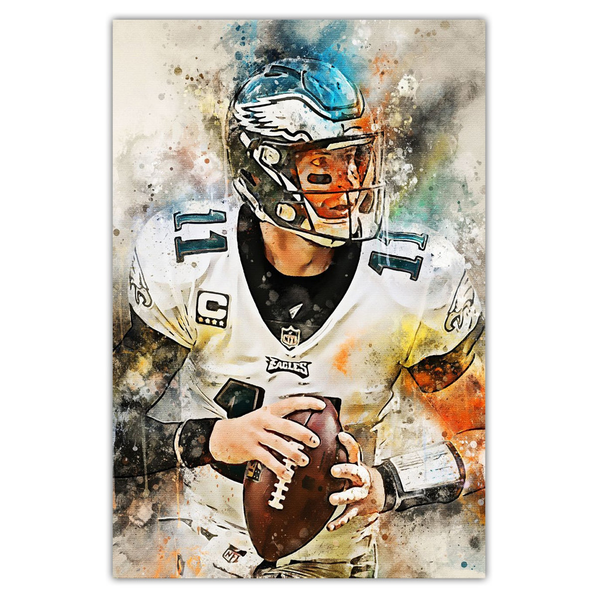 Carson Wentz Celebrity Sports Art Poster School Dining Room Decoration 7 Canvas Wall Art Poster Decor Gift
