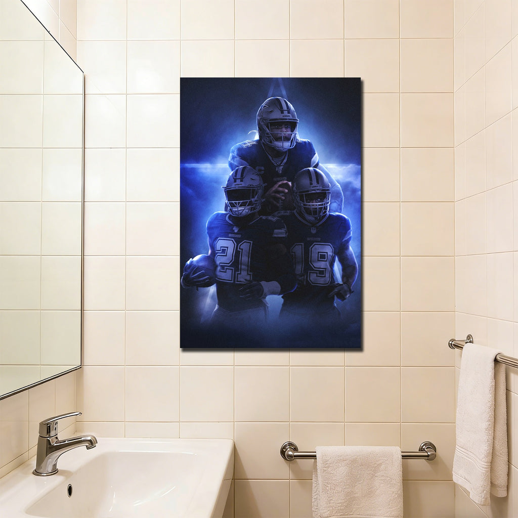 Dak Prescott Amari Cooper Ezekiel Elliott Art Sports Decorative Poster School Dormitory 3 Canvas Wall Art Poster Decor Gift