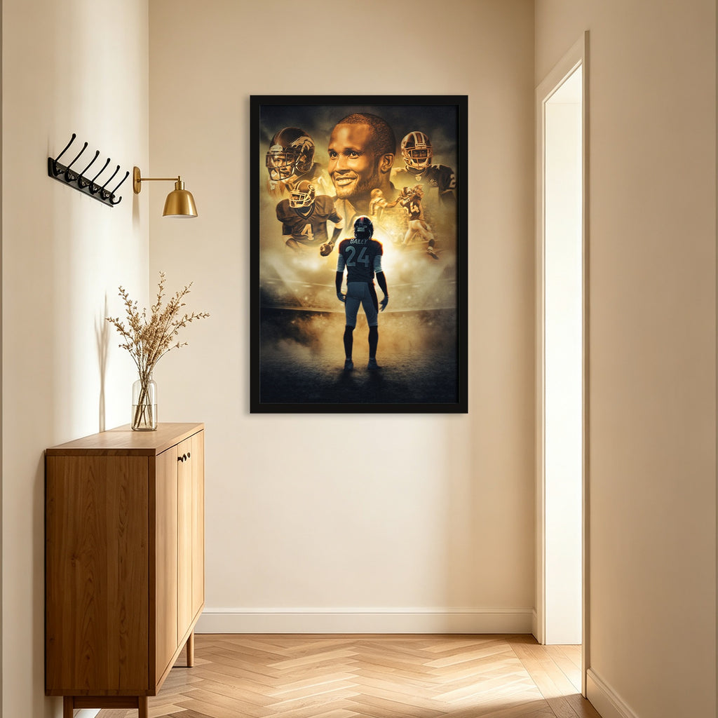 Champ Bailey Art Sports Decorative Poster School Dormitory 7 Canvas Wall Art Poster Decor Gift