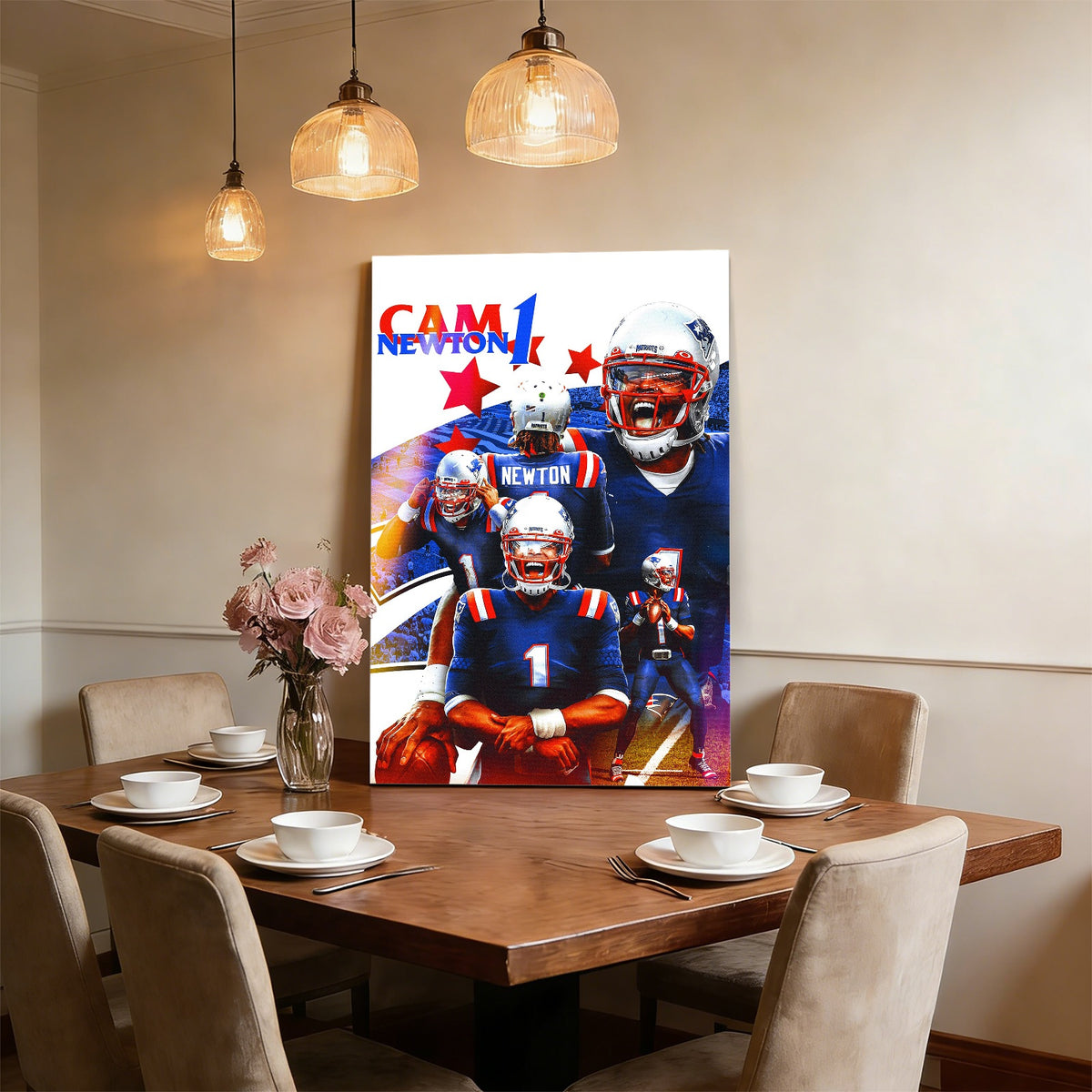 Cam Newton Sports Celebrity Art Deco Poster 1 Canvas Wall Art Poster Decor Gift