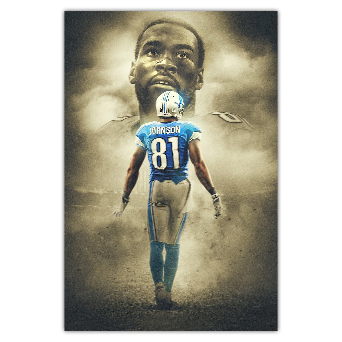Calvin Johnson Art Sports Decorative Poster School Dormitory 2 Canvas Wall Art Poster Decor Gift
