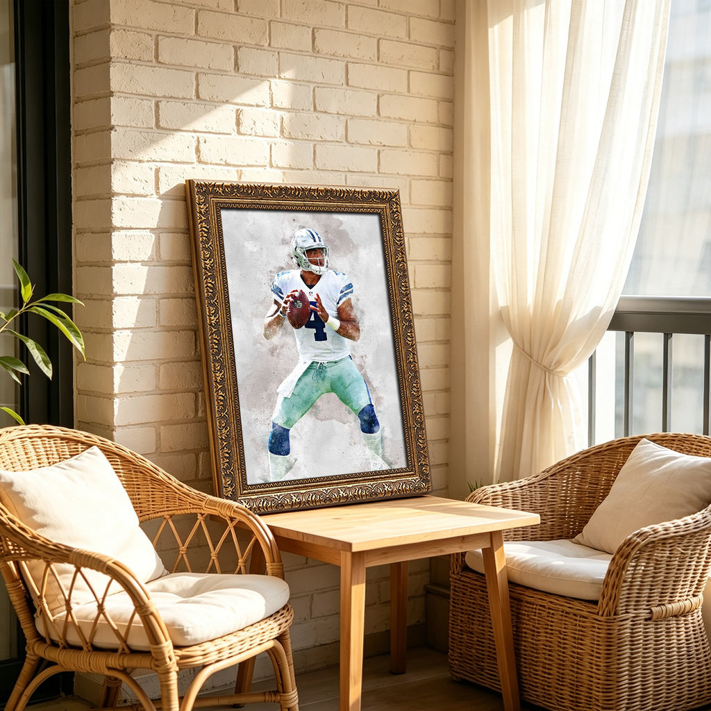 Dak Prescott Celebrity Sports Art Poster School Dining Room Decoration 4 Canvas Wall Art Poster Decor Gift