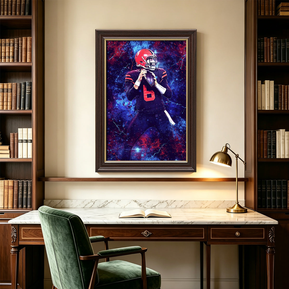 Baker Mayfield Sports Celebrity Art Deco Poster 2 Canvas Wall Art Poster Decor Gift