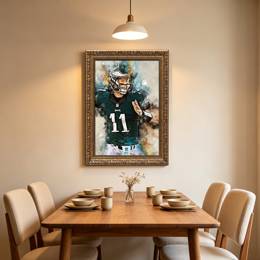 Carson Wentz Celebrity Sports Art Poster School Dining Room Decoration 2 Canvas Wall Art Poster Decor Gift