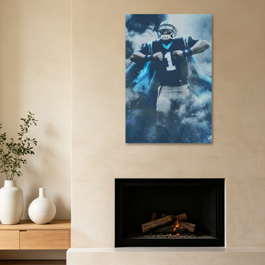 Cam Newton Sports Celebrity Art Deco Poster 2 Canvas Wall Art Poster Decor Gift