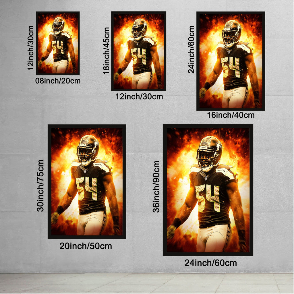 Bobby Wagner Art Sports Decorative Poster School Dormitory 9 Canvas Wall Art Poster Decor Gift
