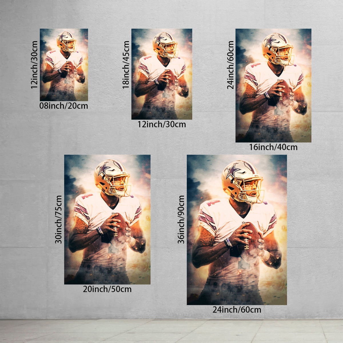 Dak Prescott Celebrity Sports Art Poster School Dining Room Decoration 8 Canvas Wall Art Poster Decor Gift