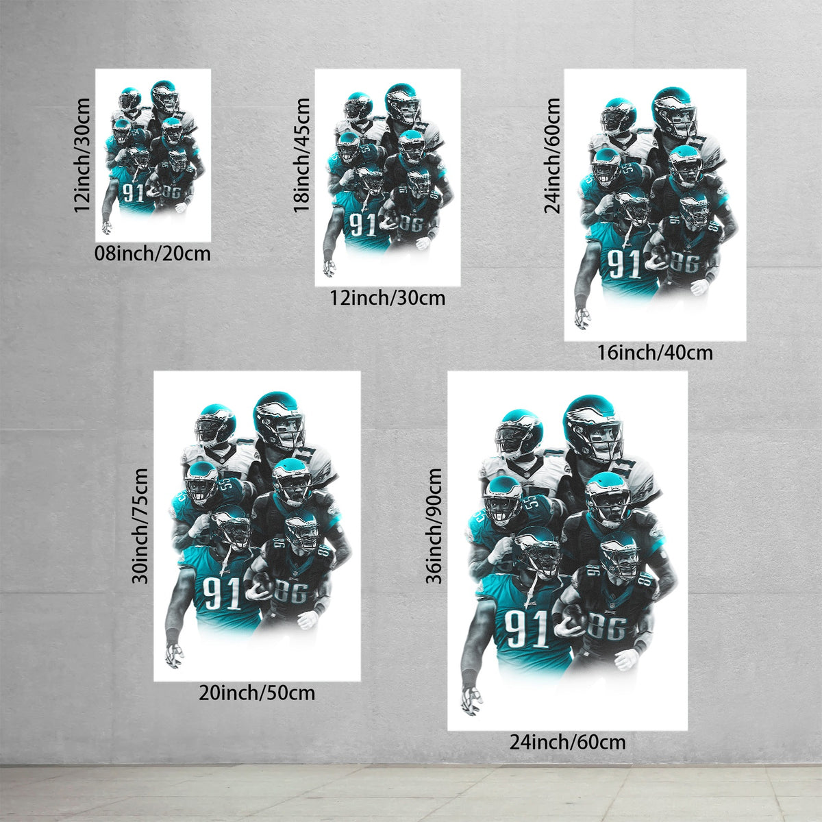 Carson Wentz Alshon Jeffery Art Sports Decorative Poster School Dormitory 6 Canvas Wall Art Poster Decor Gift