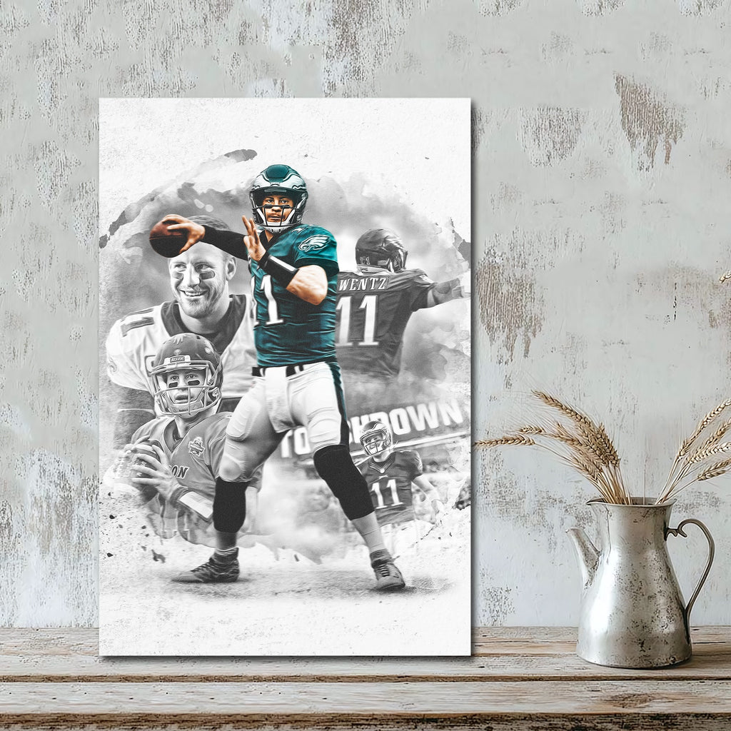 Carson Wentz Art Sports Decorative Poster School Dormitory 1 Canvas Wall Art Poster Decor Gift