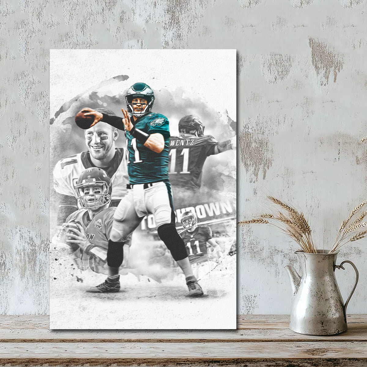 Carson Wentz Art Sports Decorative Poster School Dormitory 1 Canvas Wall Art Poster Decor Gift