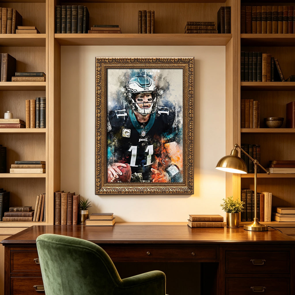 Carson Wentz Celebrity Sports Art Poster School Dining Room Decoration 5 Canvas Wall Art Poster Decor Gift