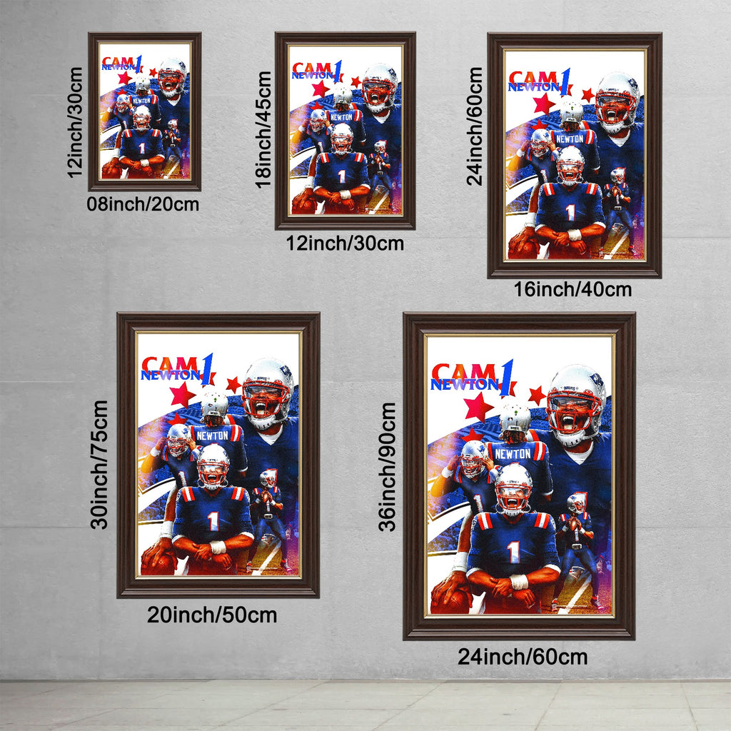 Cam Newton Sports Celebrity Art Deco Poster 1 Canvas Wall Art Poster Decor Gift