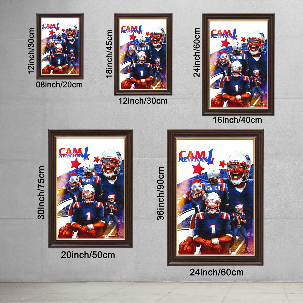 Cam Newton Sports Celebrity Art Deco Poster 1 Canvas Wall Art Poster Decor Gift
