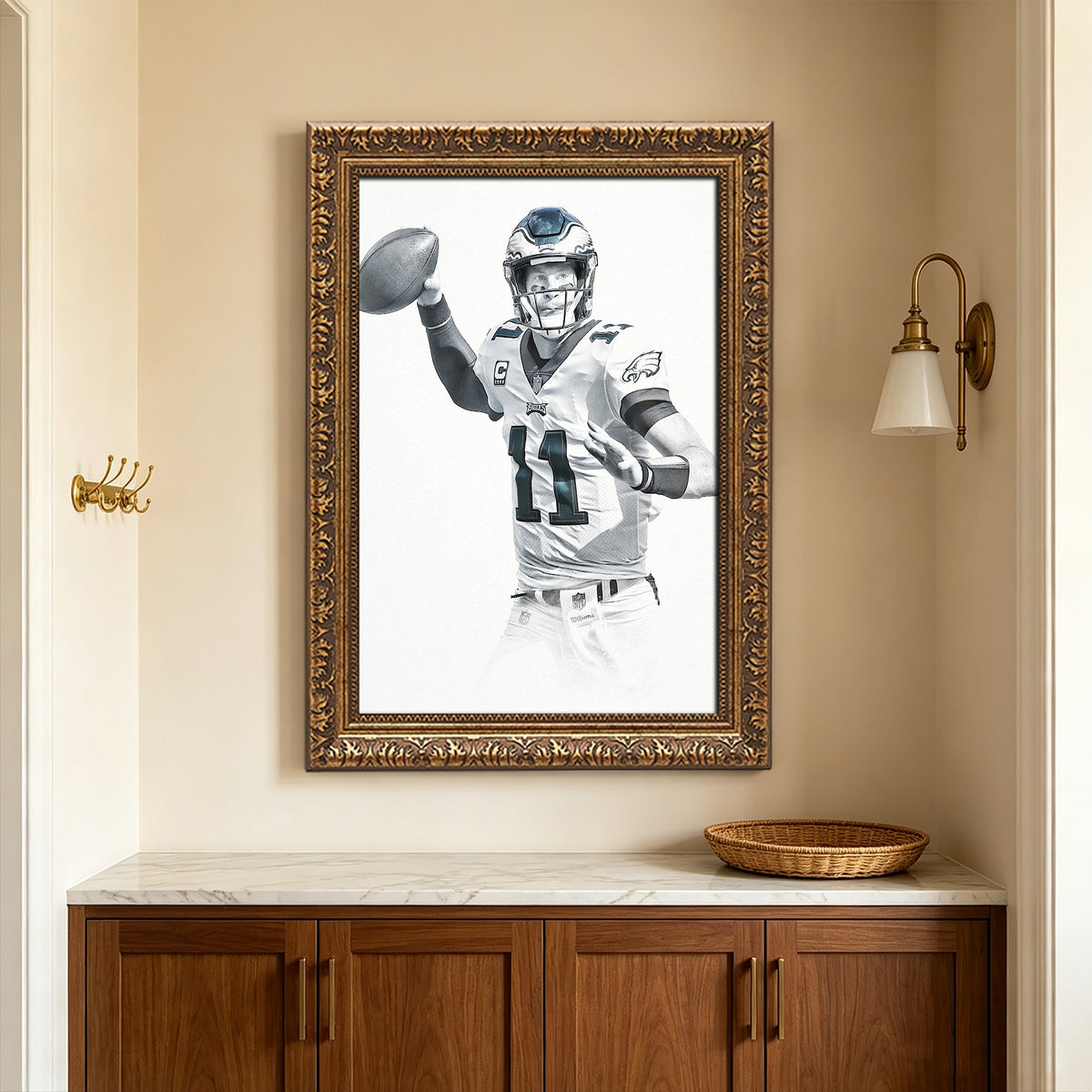 Carson Wentz Art Sports Decorative Poster School Dormitory 9 Canvas Wall Art Poster Decor Gift