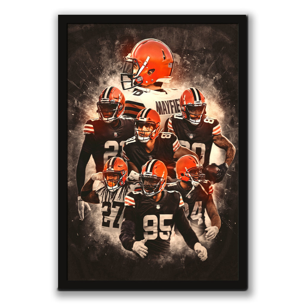 Baker Mayfield Kareem Hunt Austin Hooper Denzel Ward Art Sports Decorative Poster School Dormitory 1 Canvas Wall Art Poster Decor Gift
