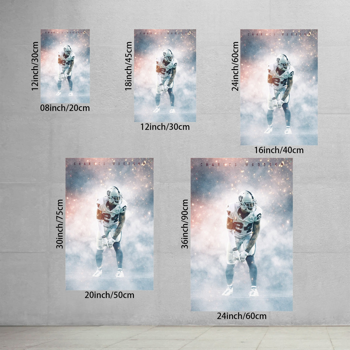 Charles Woodson Celebrity Sports Art Poster School Dining Room Decoration 3 Canvas Wall Art Poster Decor Gift