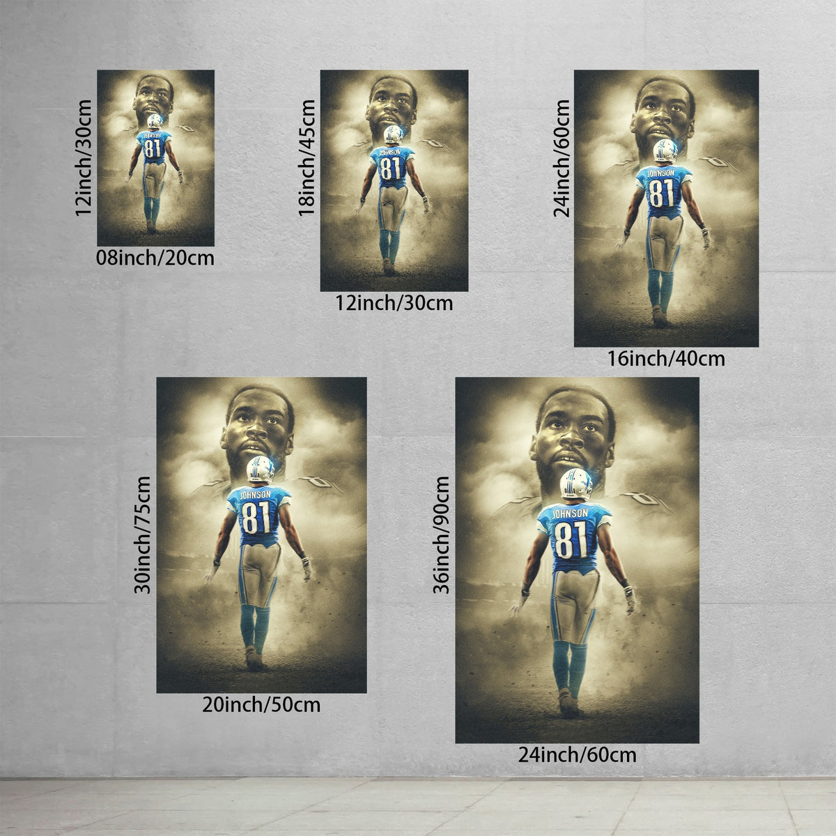 Calvin Johnson Art Sports Decorative Poster School Dormitory 2 Canvas Wall Art Poster Decor Gift