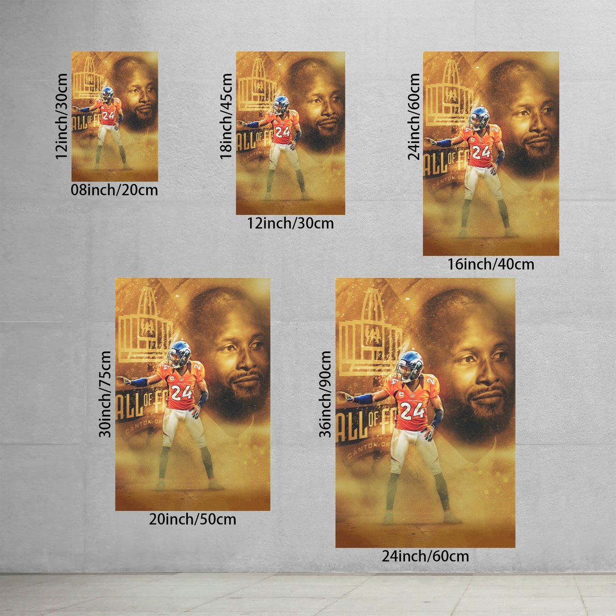 Champ Bailey Art Sports Decorative Poster School Dormitory 4 Canvas Wall Art Poster Decor Gift