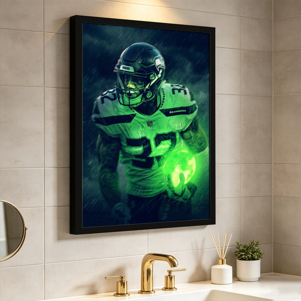 Chris Carson Art Sports Decorative Poster School Dormitory 3 Canvas Wall Art Poster Decor Gift