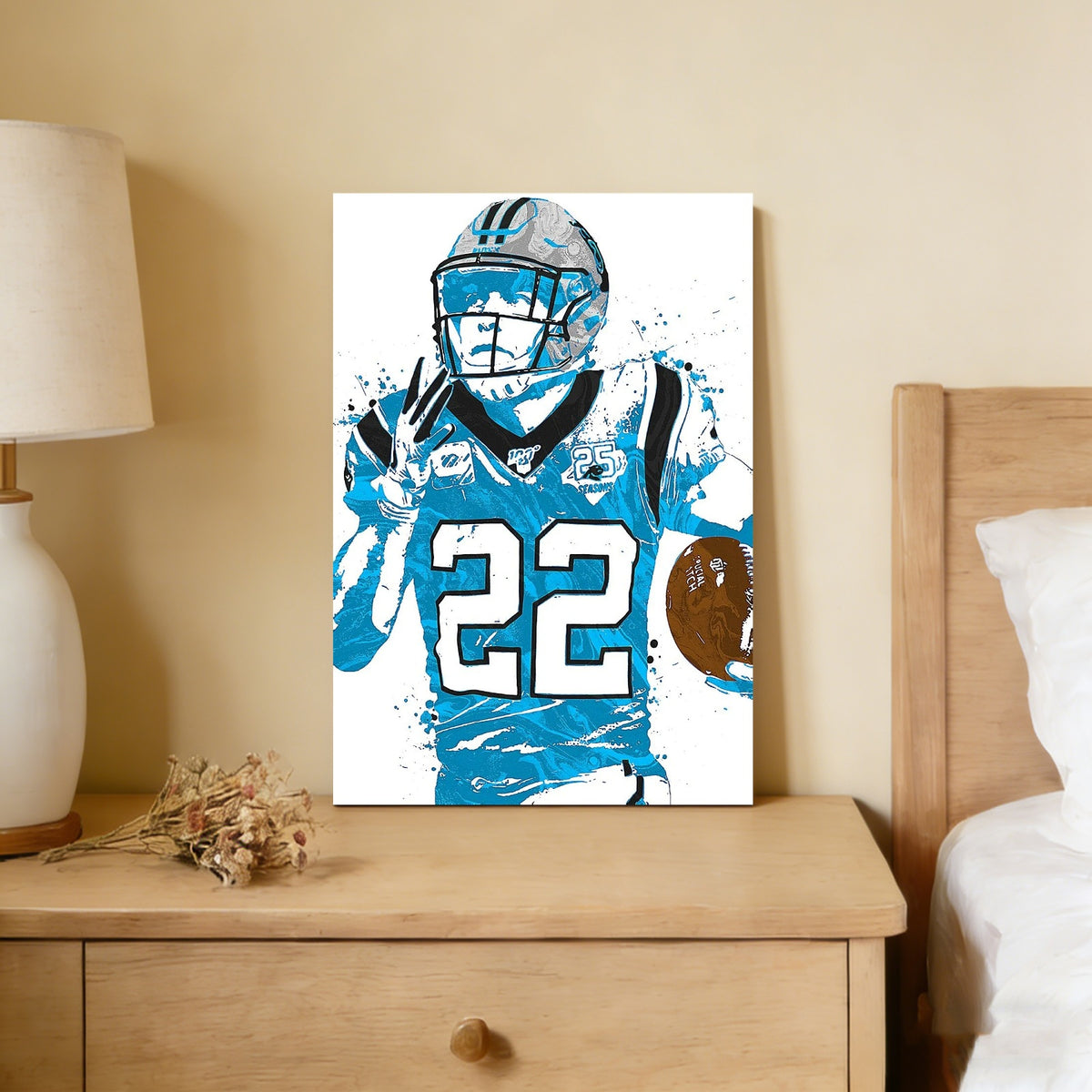 Christian McCaffrey Art Poster 1 Canvas Wall Art Poster Decor Gift