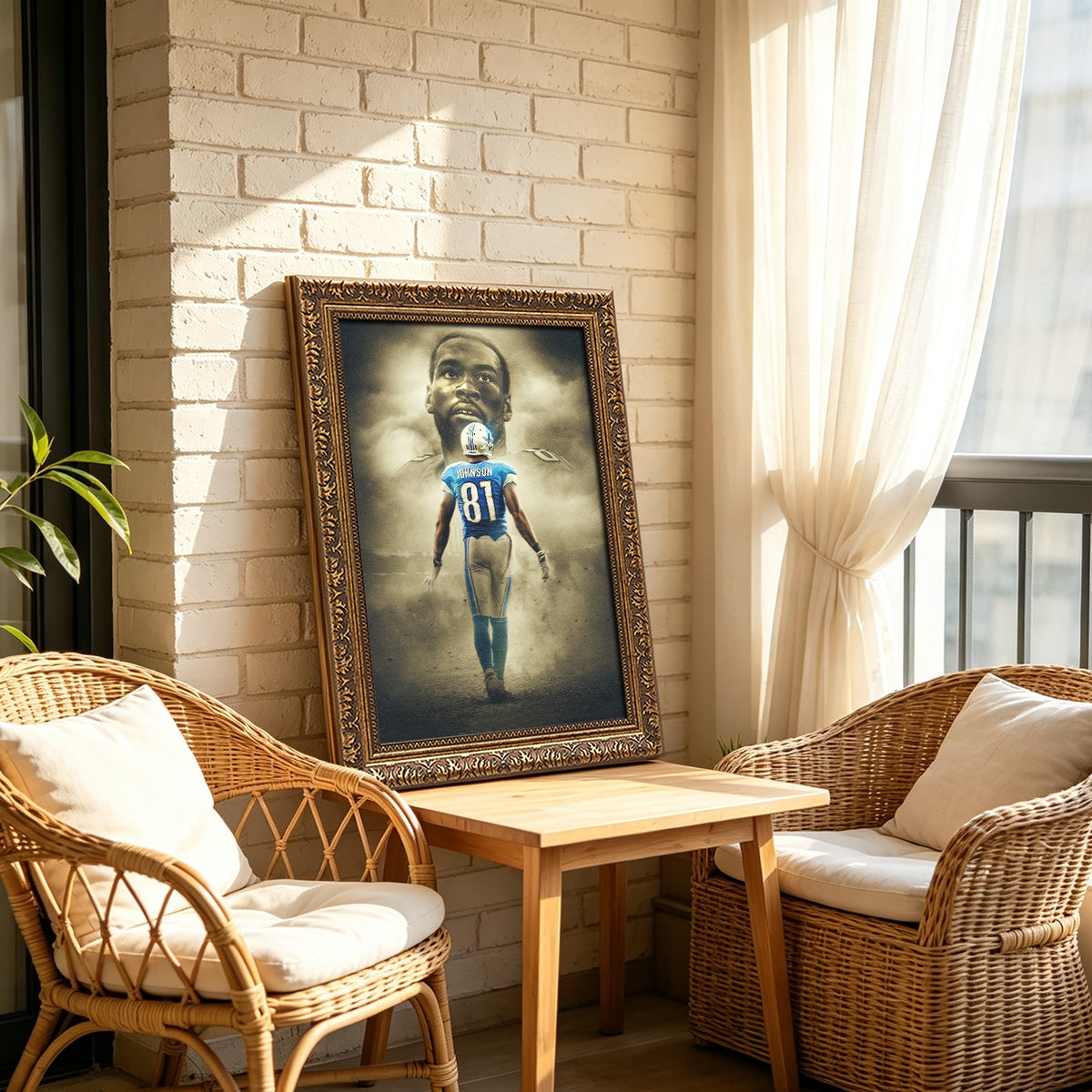 Calvin Johnson Art Sports Decorative Poster School Dormitory 2 Canvas Wall Art Poster Decor Gift