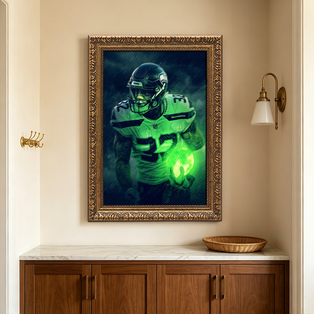 Chris Carson Art Sports Decorative Poster School Dormitory 3 Canvas Wall Art Poster Decor Gift