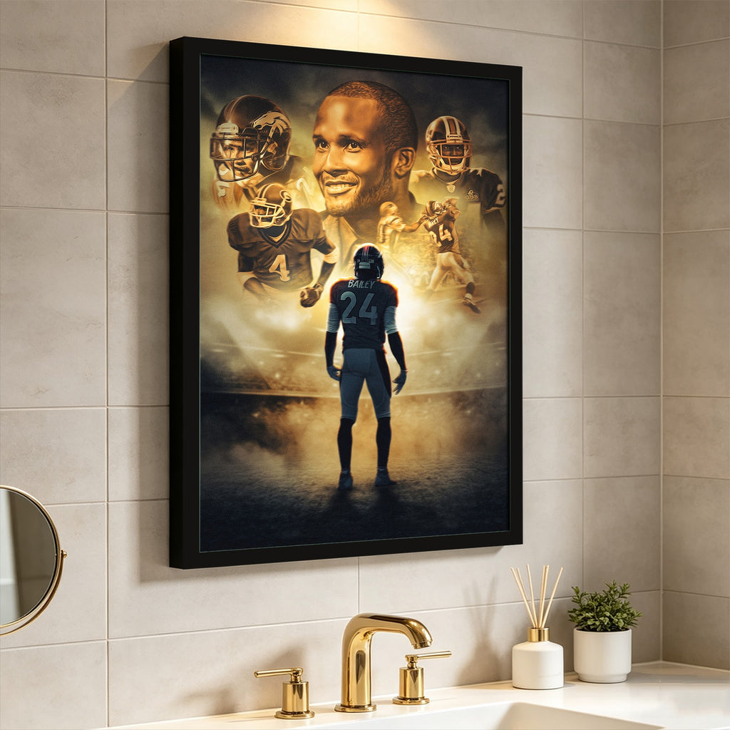 Champ Bailey Art Sports Decorative Poster School Dormitory 7 Canvas Wall Art Poster Decor Gift