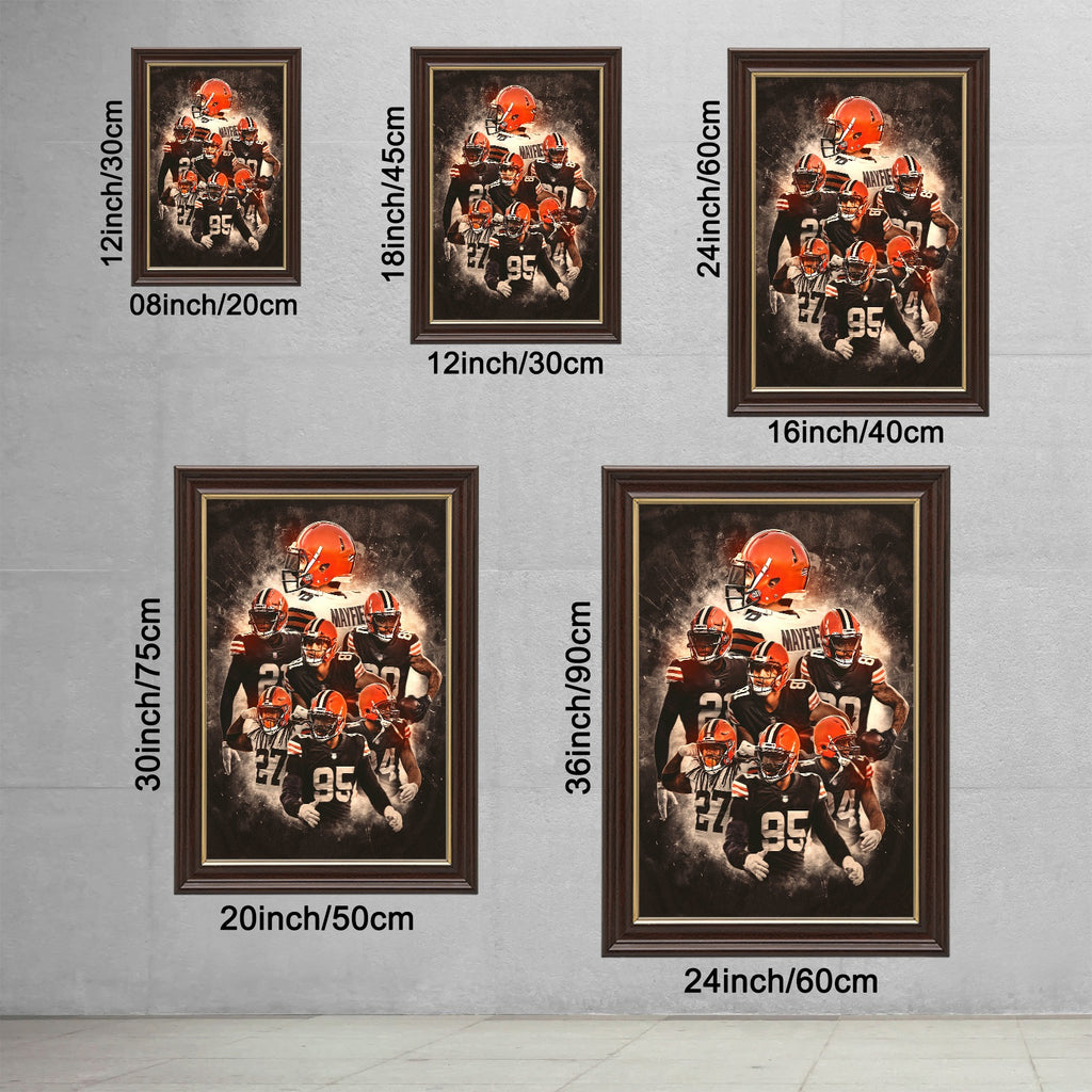 Baker Mayfield Kareem Hunt Austin Hooper Denzel Ward Art Sports Decorative Poster School Dormitory 1 Canvas Wall Art Poster Decor Gift