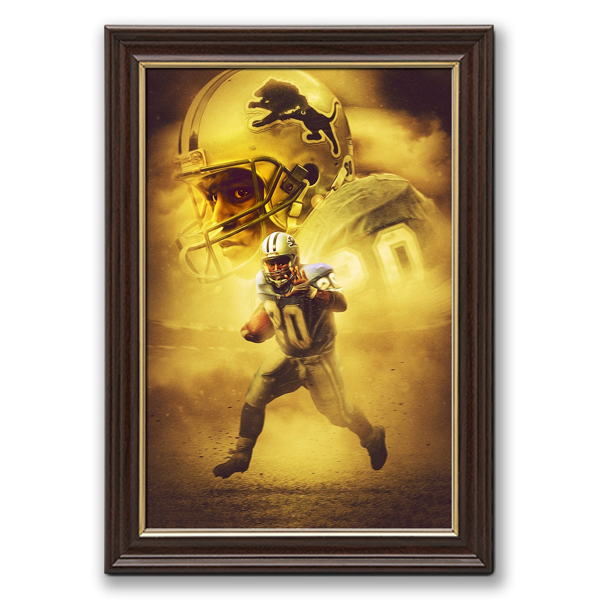 Barry Sanders Art Sports Decorative Poster School Dormitory 9 Canvas Wall Art Poster Decor Gift