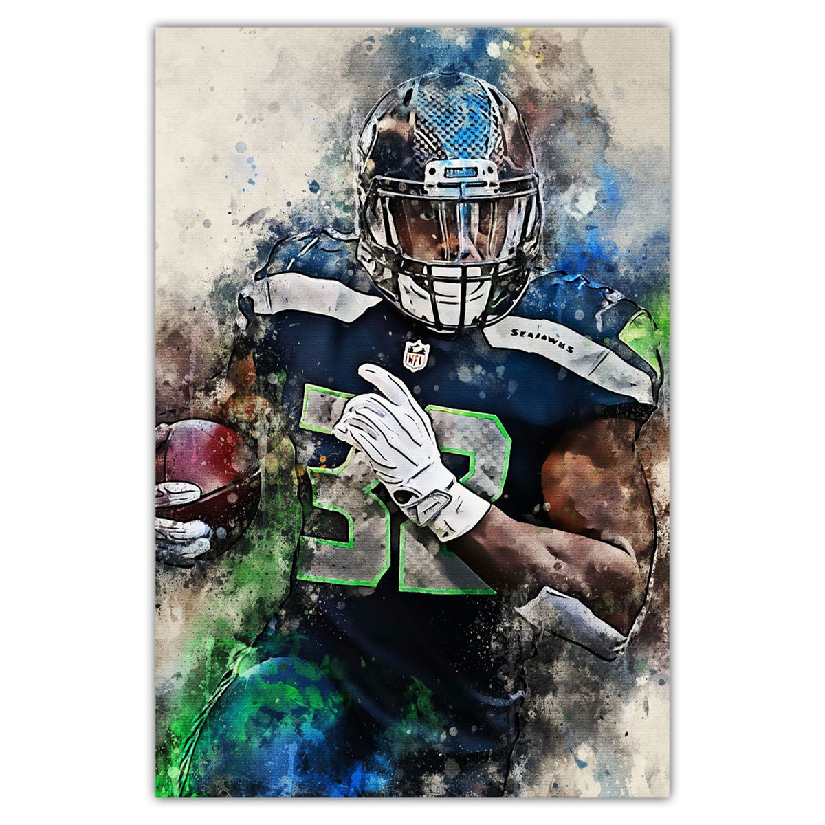Chris Carson Celebrity Sports Art Poster School Dining Room Decoration 0 Canvas Wall Art Poster Decor Gift