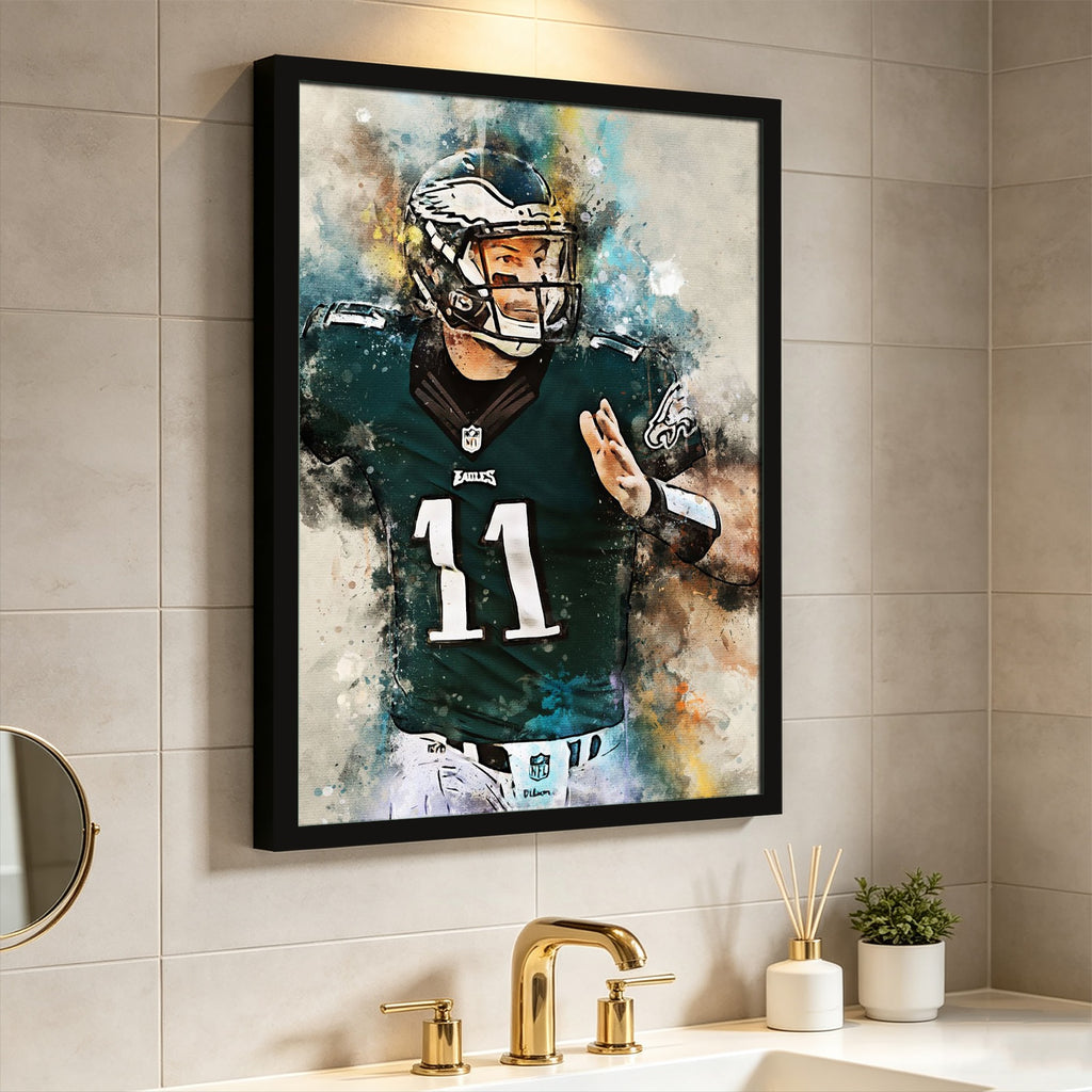 Carson Wentz Celebrity Sports Art Poster School Dining Room Decoration 2 Canvas Wall Art Poster Decor Gift