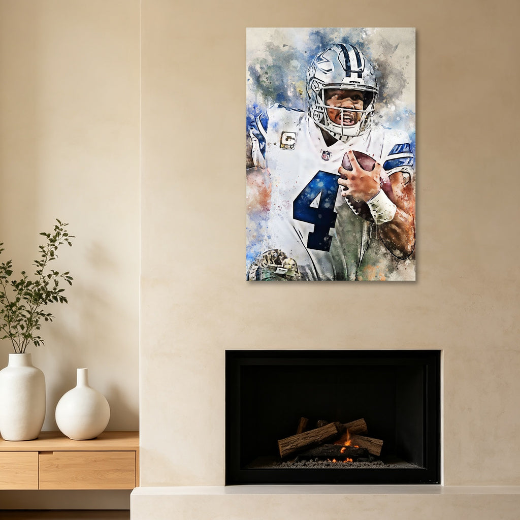Dak Prescott Celebrity Sports Art Poster School Dining Room Decoration 0 Canvas Wall Art Poster Decor Gift