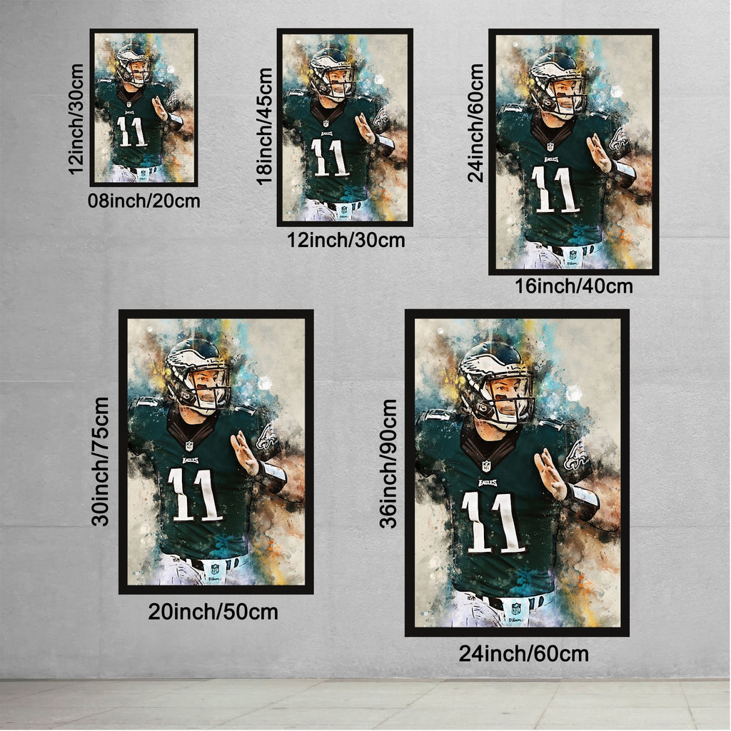 Carson Wentz Celebrity Sports Art Poster School Dining Room Decoration 2 Canvas Wall Art Poster Decor Gift