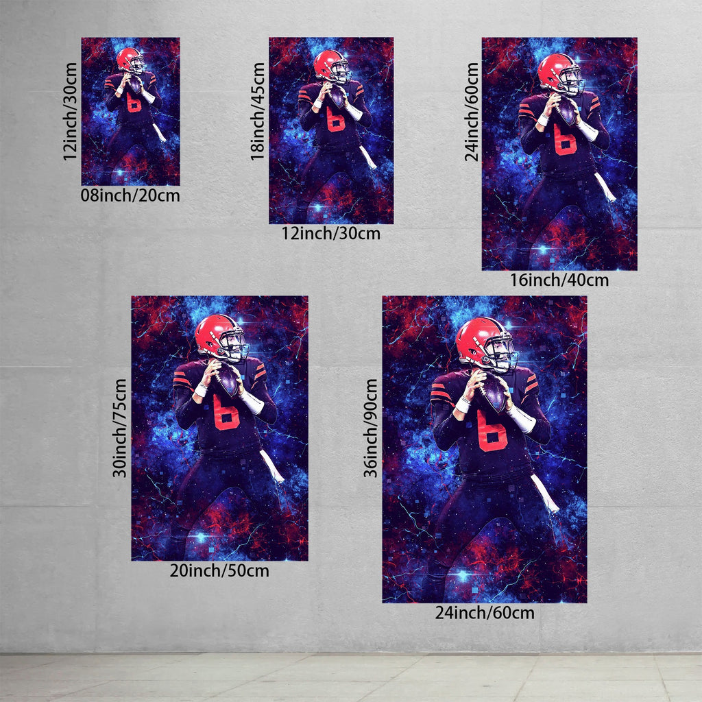 Baker Mayfield Sports Celebrity Art Deco Poster 2 Canvas Wall Art Poster Decor Gift