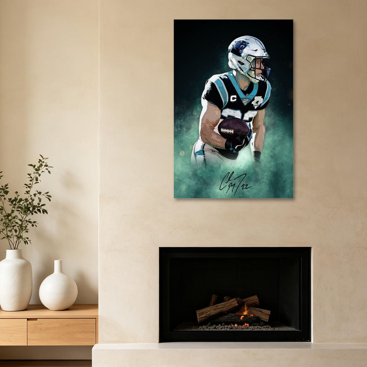 Christian McCaffrey Celebrity Sports Art Poster School Dining Room Decoration 4 Canvas Wall Art Poster Decor Gift
