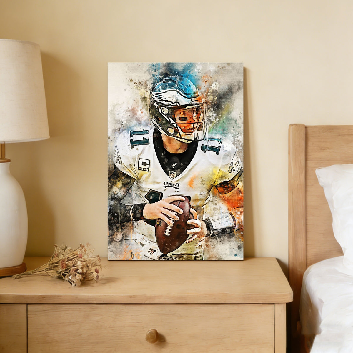 Carson Wentz Celebrity Sports Art Poster School Dining Room Decoration 7 Canvas Wall Art Poster Decor Gift