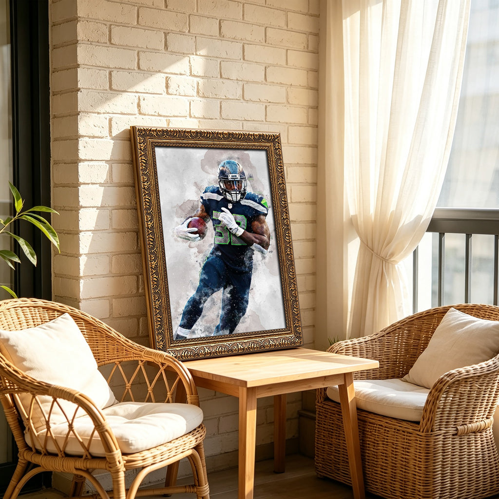 Chris Carson Celebrity Sports Art Poster School Dining Room Decoration 6 Canvas Wall Art Poster Decor Gift
