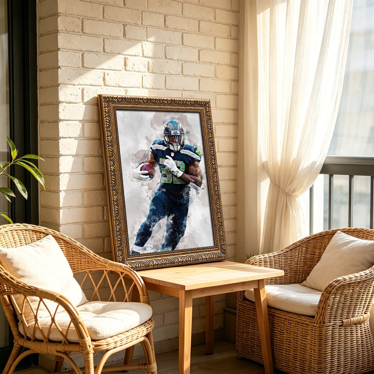 Chris Carson Celebrity Sports Art Poster School Dining Room Decoration 6 Canvas Wall Art Poster Decor Gift