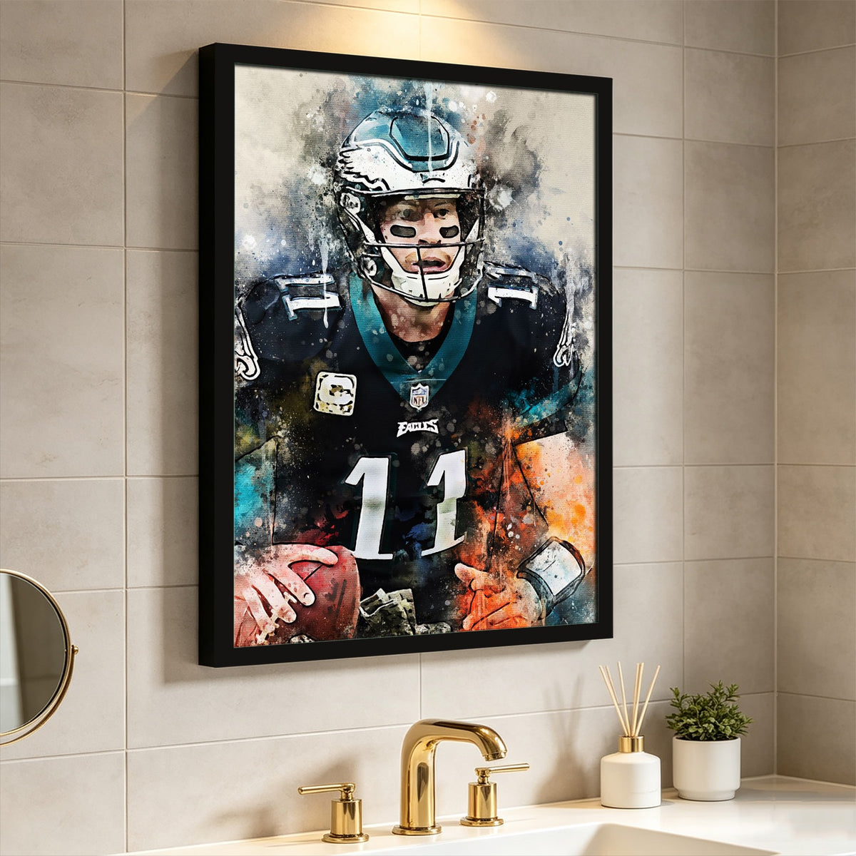 Carson Wentz Celebrity Sports Art Poster School Dining Room Decoration 5 Canvas Wall Art Poster Decor Gift
